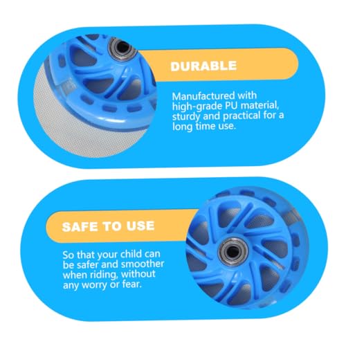 2 Piezas Ruedas de Entrenamiento para Bicicleta con PU Luminoso Estilo Silencioso y Estabilizadores Gruesos para Niños y Niñas Fácil de Instalar Azul miniatura 4