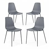 Bricozone Set 4 Sedie Da Pranzo Moderne Con Seduta In Polipropilene Schienale Ergonomico G...