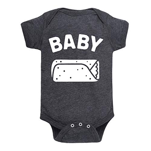 Instant Message - Baby Burrito - Infant Baby One Piece - Size Newborn Heather Charcoal