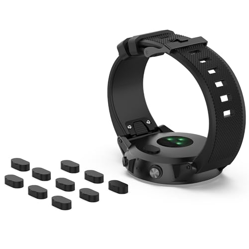 FanTEK 10pcs Anti-dust Plugs for Garmin Fenix 8/7/7S/7X 5/5S/5X Plus/6S 6 6X Silicone Charger Port Protector, Compatible for Garmin Venu 2/Vivoactive 3/4/Instinct 2/Forerunner 935/45S/245/945