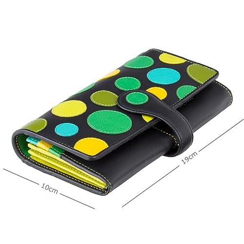 Visconti P2 Neptune Soft Womans' Leather Wallet/Purse with Polka Dots (Lily Pad)4