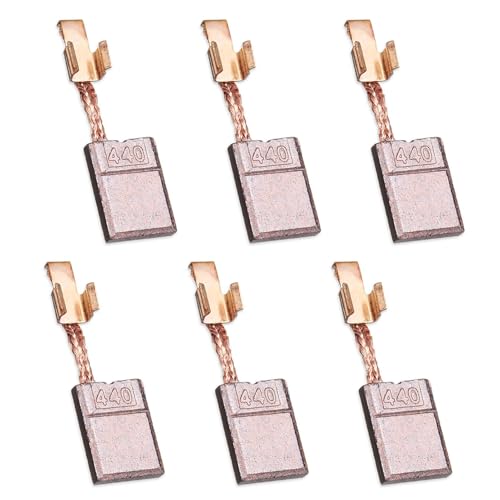 6 Pièces Charbon CB 440 pour Perceuse Visseuse Compatibles Makita CB440 CB448 CB436 BDF440 BFR440 BDA340 BDA351, Balais de Charbon en Cuivre pour CB440 Moteur 13x10x3 mm, Outils Électriques 18V/14.4V