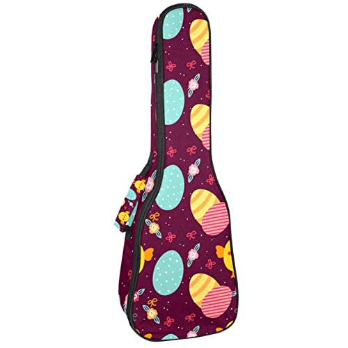 Sac pour ukulélé concert et soprano motif œuf de Pâques coloré