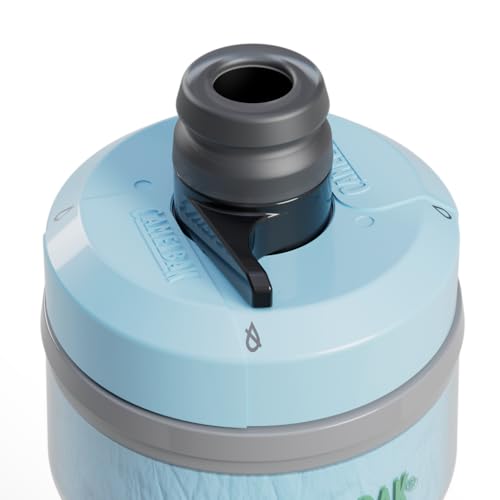 Image of CamelBak Podium Chill Insulated Bike Squeeze Water Bottle, Cold Retention for Cycling, 21oz, Crystal Blue