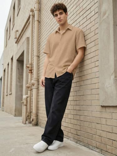 Image of Leriya Fashion Men Poly Blend Fabric | Textured Finish | Collar Neck | Button Closure | Office & Casual Wear | S-3XL