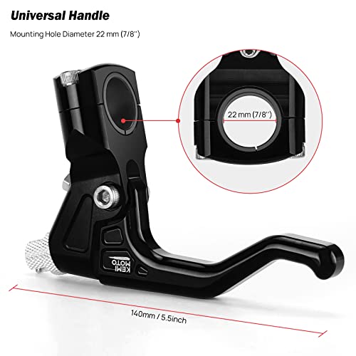 Kemimoto STUHF172900901BK Black Short Stunt Clutch Lever Universal Handlebar Left 22 Mm 7/8 Inch Compatible With Most Dirt Bike Motorcycle Compatible thumb #3