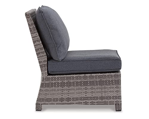 Signature Design by Ashley Salem Beach Outdoor Resin Wicker Armless Chair, Gray - Image 6