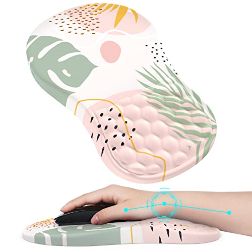 iCasso Mouse Pad Wrist Support, Ergonomic Mouse Pad,13x8 inch Pain Relief Keyboard Wrist Rest, Comfortable Memory Foam Mousepad with Non-Slip PU Base Mouse Pads for Desk Computer Keyboard Home Office