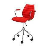trevira cs stoffe eigenschaften Höhenverstellbar Kartell Maui Soft Bürostuhl mit Armlehnen, rot Stoff Trevira höhenverstellbar 49-57cm mit Gasdruckfeder