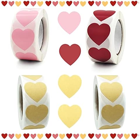 Pegatinas de Corazón Rojo Dilightnews 2000 Pcs Cover