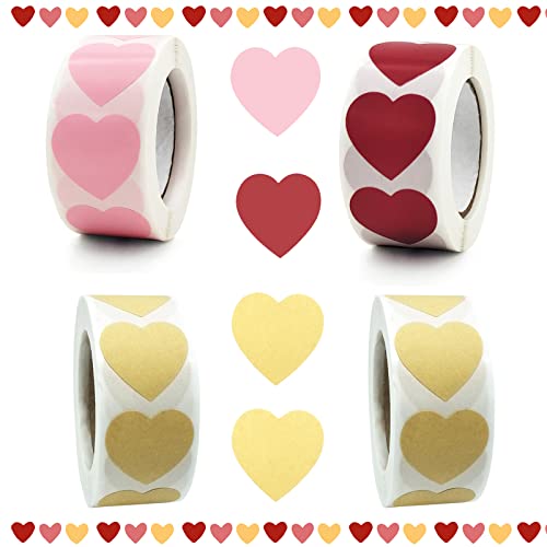 Dilightnews 2000 Pcs Etiquetas Rojas Pegatinas Para el Corazón, E...