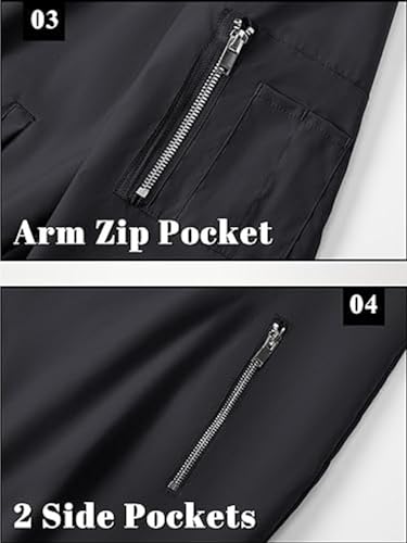 Image of Men's Water-Resistant Full Sleeve Jacket for Light Rain - Zipper Closure, Inside Pocket - Ideal for Bikers & Outdoor Activities