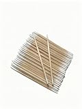 Asnfanl 400pcs Double-Ended Cotton Swabs, 2.8 inch Precision Microblading Cotton Swab Sticks Applicator for Eyebrow Tattoo Beauty Make-up Nail Clean, Wood Handle Dual Tip Head