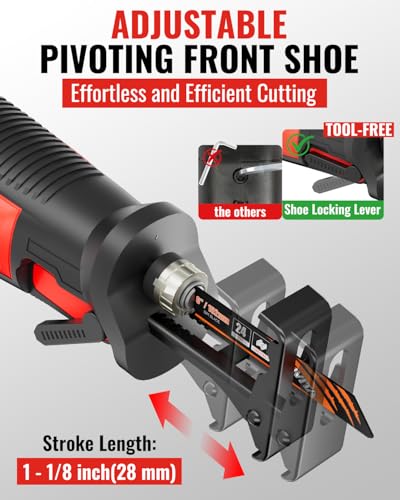 EZUVITA 7 Amp Rotating Handle Reciprocating Saw