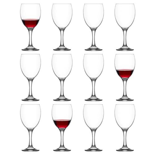 LAV 12x 340ml Empire Wine Glasses - Small Dishwasher Safe Glass Wedding Christmas Birthday Party Drinking Glassware Goblet Gift Set
