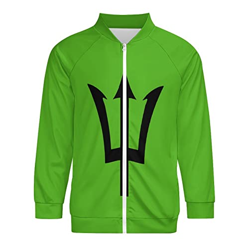 Fattyeery Mens Pullover Jacket Barbados Flag Autumn Soft and Comfortable Loose Hip-Hop for Men Long-Sleeved Sweatershirt for Boys L4