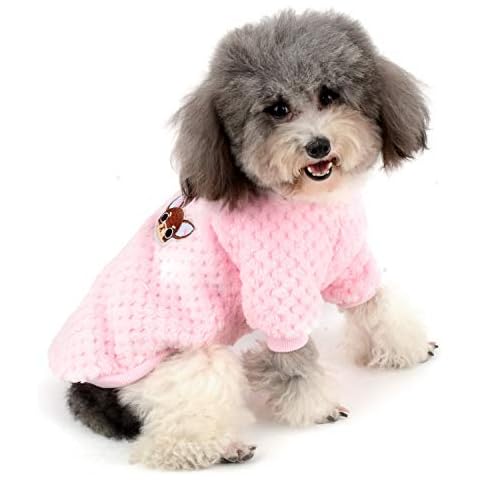 Zunea Small Dog Sweater Coat Fleece Pet Pullover for Dogs Boy Girl Winter Warm Soft Puppy Jumper Clothes Apparel Cat Outwear for Cold Weather Pink S Cover