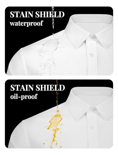 COOFANDY Mens Dress Shirts Long Sleeve Stain Shield Button Down Shirt Regular Fit Formal Business Wedding Shirts2
