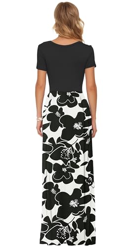 Image of AUSELILY Women's Classic Short Sleeve Loose Plain Casual Long Maxi Dresses for Women 2026