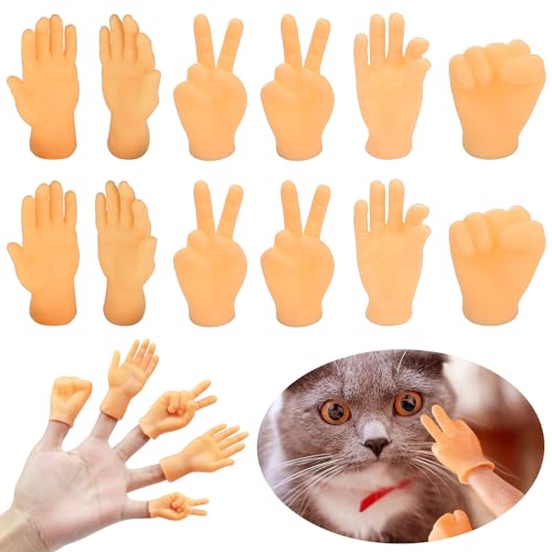 ZIOYA 18 Pcs Tiny Hands Manos Diminutas Manos Pequeñas Títeres de Dedos Mini Títeres de Dedos Dedo Juguetes Conjunto, Adecuado para Juguetes de Broma, Juegos de Broma