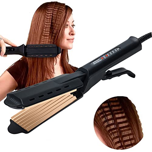 Crimper Iron for Fluffy Hairstyle Curling Ironï¼Œ2 Inch Corrugation Crimper Hair Irons with 4 Temperature Adjustable,Ceramic Hair Crimper Iron for Women