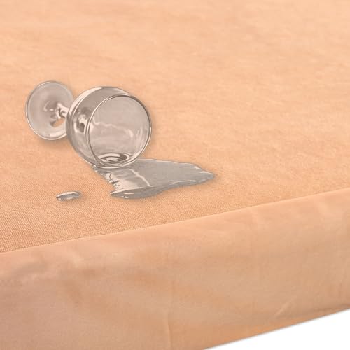 Image of Stylista 100% Waterproof Premium Cotton Feel Mattress Protector King Size 78x72 Inches | Breathable and Hypoallergenic Ultra Soft Fitted Bed Protector Cover (78 inchx72 inch King, Beige)| One Year Warranty