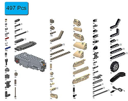 Toy Essentials 497 Pieces Army Battle Tank Remote Control Building Block Set - Thumbnail 5