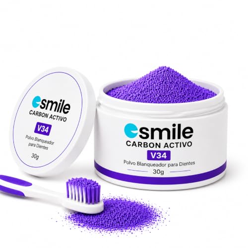 ESMILE Polvo Blanqueador de Dientes Inmediato – Polvo Blanqueador Dientes con Carbón Activo Natural y Sabor a Menta – Blanqueo Dental Pro Profesional en Casa 30 gr