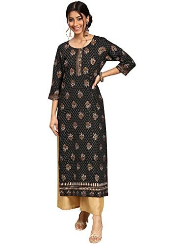 Image of Gerua By Libas Printed Viscose Straight Kurta Suit