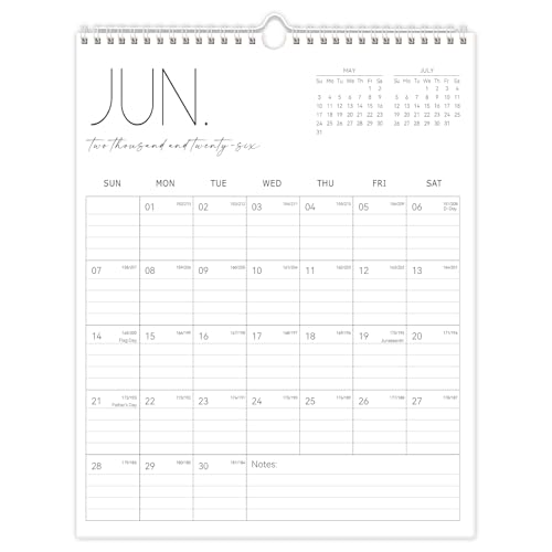 Guasslee Wall Calendar 2026-2027, Vertical Calendar Wall 2026, Jun. 2026-Dec. 2027, 19-Month Paper...