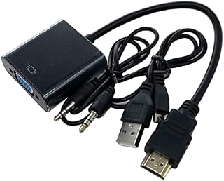 justinpower-eu HDMI to VGA adapter; including 3.5mm audio output; USB power port; (Male to Female) Connect for Computer, Desktop, Laptop, PC, Monitor, Projector, HDTV and more