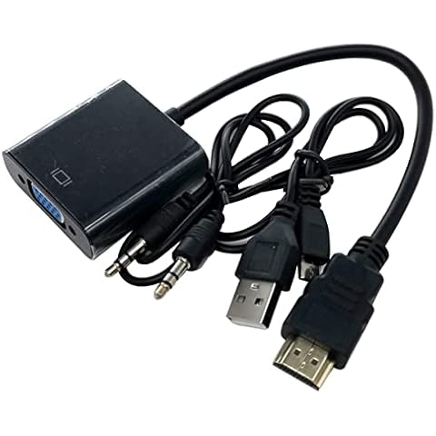 justinpower-eu HDMI to VGA adapter; including 3.5mm audio output; USB power port; (Male to Female) Connect for Computer, Desktop, Laptop, PC, Monitor, Projector, HDTV and more Cover