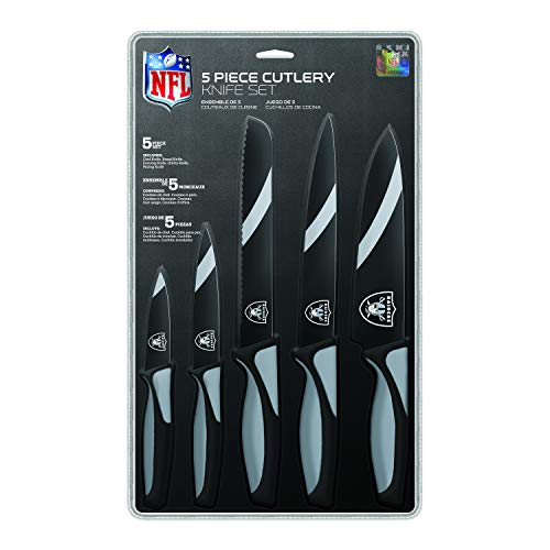 The Sports Vault NFL Las Vegas Raiders 5-Piece Kitchen Knife Set