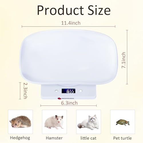 Digital Pet Scale for Accurate Weighing, Ideal for Small Pets, Kittens, Puppies, Cats & Dogs, with LCD Display, Hold Function, Measures Up to 40kg