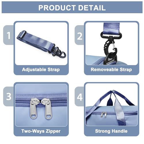 Image of Large Travel Duffle Bag, Carry On Weekender Bag with Shoe Compartment, Gym Tote Overnight Bags for Women for Travel with Toiletry Bag