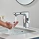 Hevenaov Infrarot Sensor Wasserhahn Bad Chrom, Automatisch Sensor Mischbatterie Bad Digitalanzeige Bildschirm Warmes Kaltwasser Mischbatterie Armatur Waschbecken