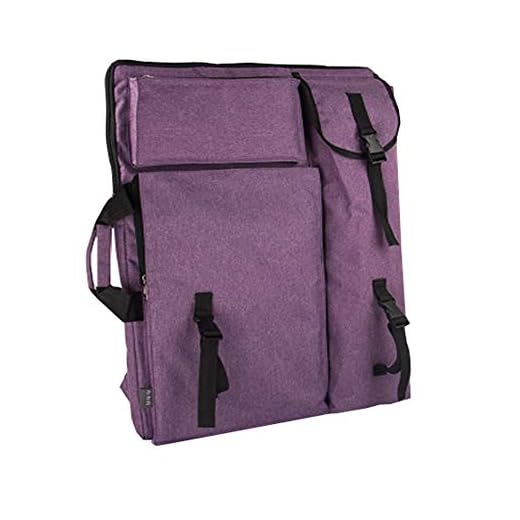 Art Portfolio Carry Bag 4K Canvas Artist Backpack Adjustable Shoulder Bag Tote Artist Portfolios Case Water-Resistant Drawing Board Bag for Art Supplies Storage Transport Traveling, 26 x 18.9 Inch