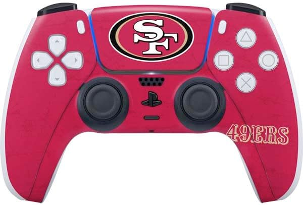 Skinit Decal Gaming Skin Compatible with PS5 Controller - Officially Licensed NFL San Francisco 49ers Distressed Design