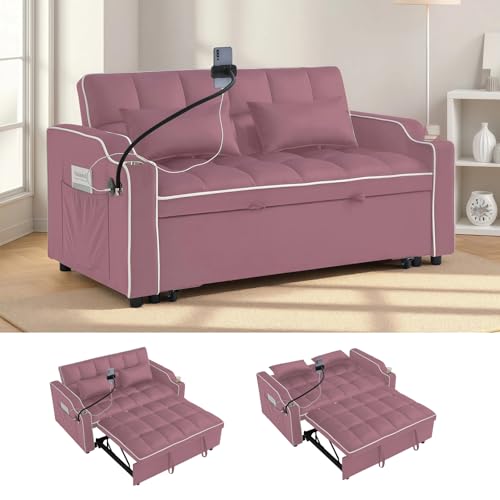DQlVrillka Loveseat Pull Out Couch, 3 in 1 Convertible Sofa