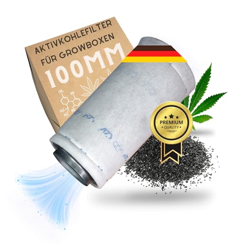 TronicXL Premium Aktivkohlefilter 100mm Grow für Growbox Zelt Box Schrank Abluft Geruch Gerüche neutralisieren Filter filtern Grower Zubehör AKF Luftkohlefilter Kohlenstofffilter für Rohrventilator