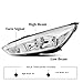Headlights Assembly compatible with 2015-2018 Ford Focus ST/SE/S Halogen Headlamp Pair, Chrome Housing clear Corner