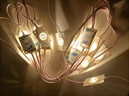 Image of Warm White 3000K LED Module 1.8W UL Listed, DC12V Waterproof Decorative Light for Lightbox Letter Advertising Signs with Tape Adhesive Backside (100pcs Pack)