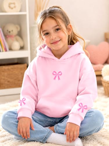 QIXYN Girls hoodies Bow Graphic Long Sleeve Hooded Sweatshirt Pullover Tops - image 4