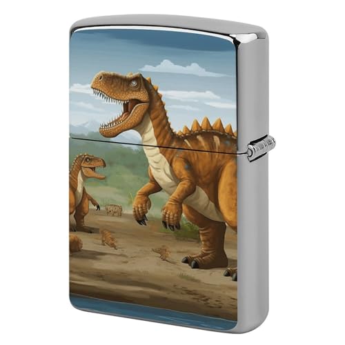 Coque briquet dinosaure jurassique en métal de poche anti-choc
