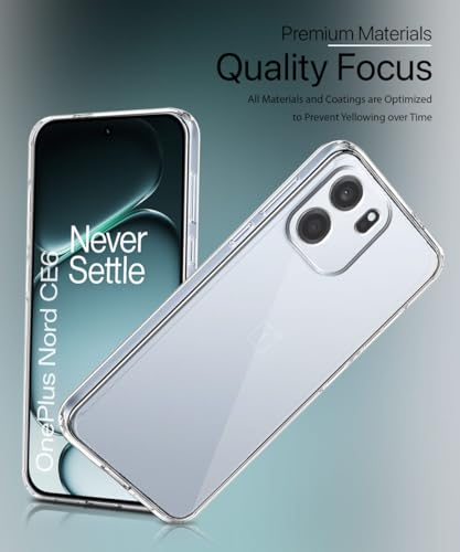 Image of WOW IMAGINE Transparent Back Cover for 1+ OnePlus Nord CE 6 5G | Raised Bumps for Full Device & Camera Protection TPU Silicone Back Case Mobile Cover - Transparent