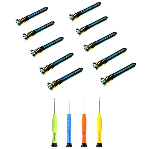 10x Bottom Screws Replacement for iPhone 14/13pro max13/12 Pro Max / 12 Pro / 12/11 Pro Max / 11 Pro / 11 / XS Max/XR/X (with 4 Screwdrivers) (Sierra Blue)