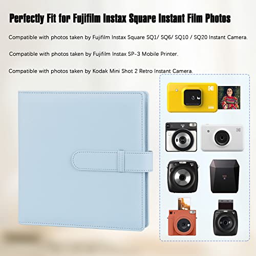 288 Pocket Photo Album for Fujifilm Instax Square SQ1/SQ6/SQ10/SQ20/SQ40 Instant Camera and Kodak Mini Shot 3 Film,Holds 3x3” Photos(Blue) - Image 2