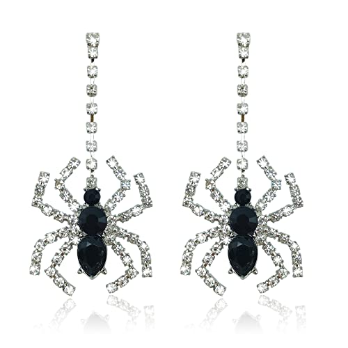 Halloween Spider Dangle Earrings - CZ Jewelry Gifts for Women