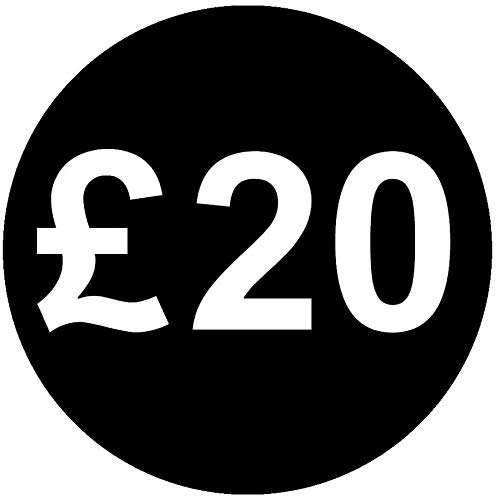 £ Black Price Stickers - 13mm, £20, 200 — image 1
