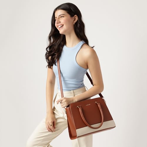 Image of Fastrack Satchelplay Handbag| Faux-Leather Women's Bag | Structured Bag with Top Handles & Adjustable Strap | Office, College & Casual Daily Use